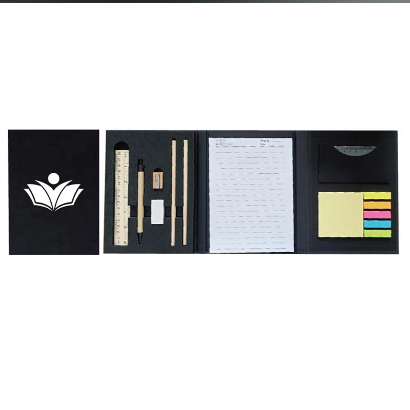 A5 Black Hard Cover Eco Stationery Kit With Ruler & Pen